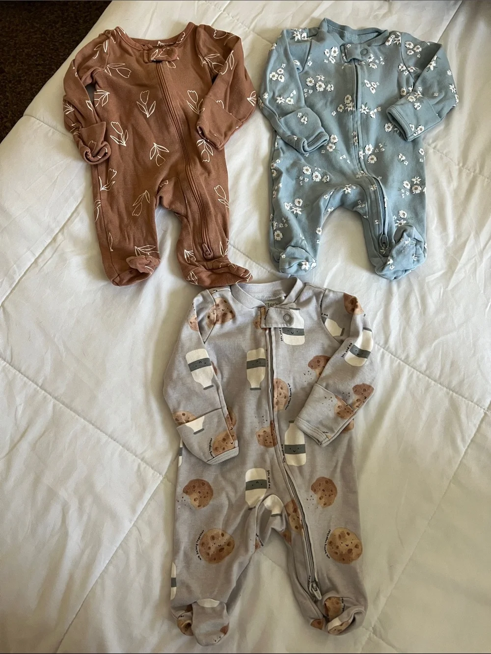 Three Carter's Baby Footie Lot